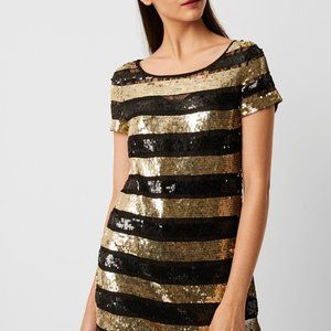 French Connection ANNI SEQUIN STRIPE T-SHIRT DRESS